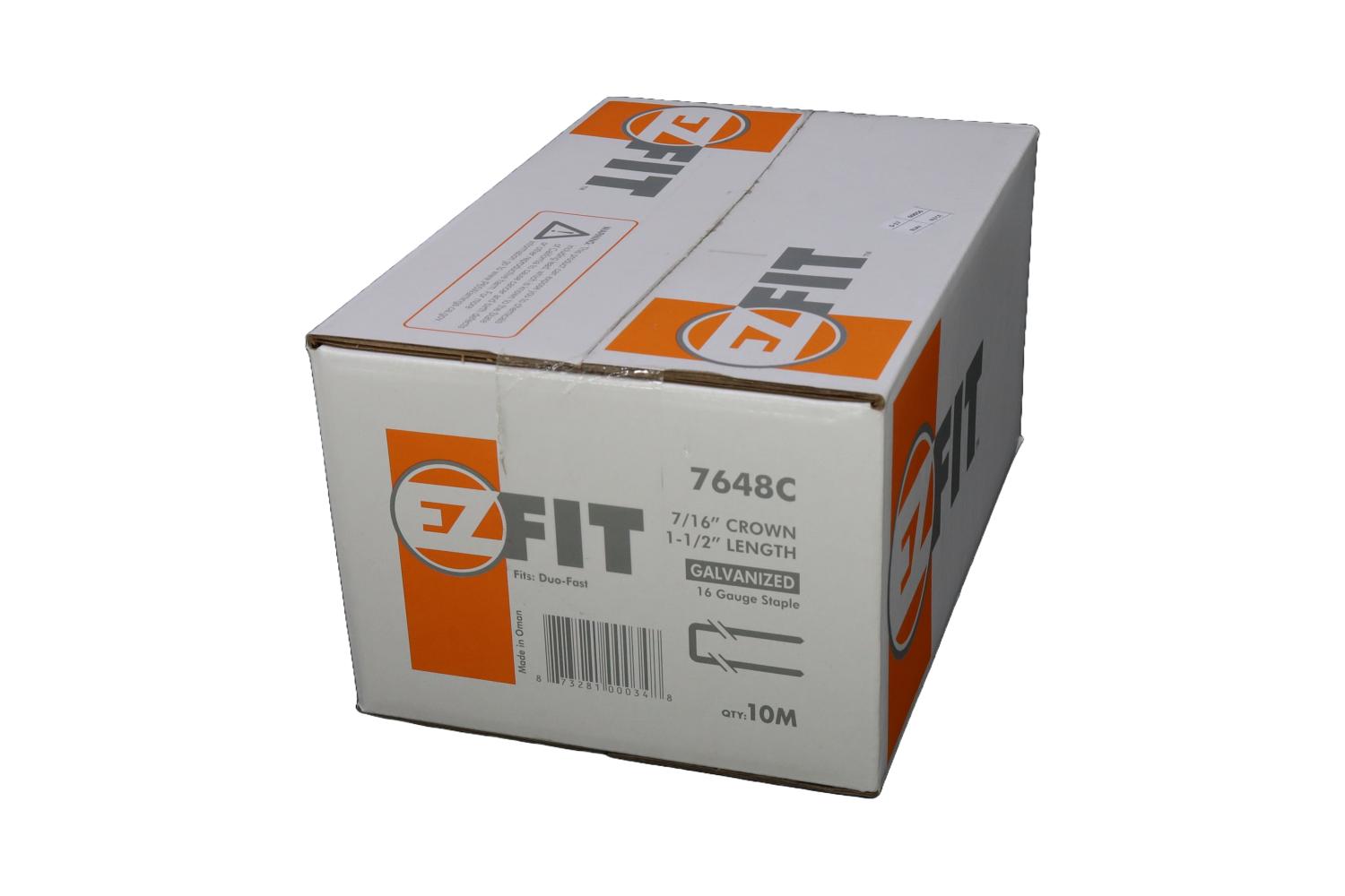 EZ FIT 7648C 1-1/2" X 7/16" 16GA GAL 10M STAPLE