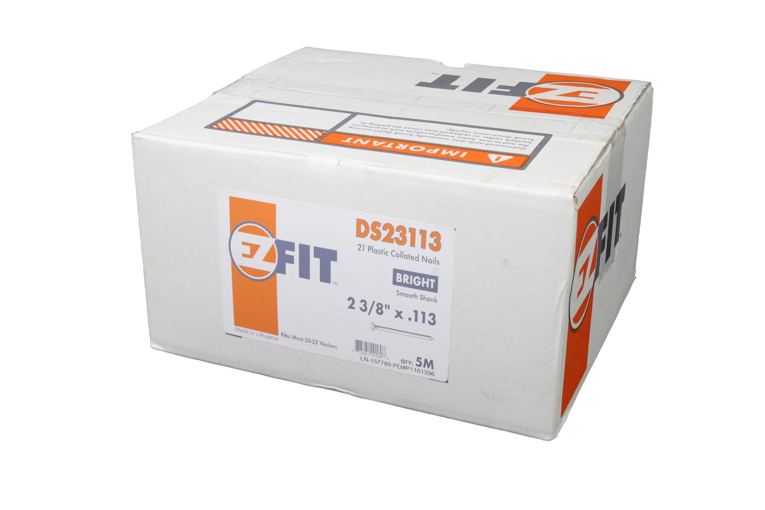 EZ FIT DS23113 2-3/8X113 5M 21DG STRIP NAIL BRT SM DP