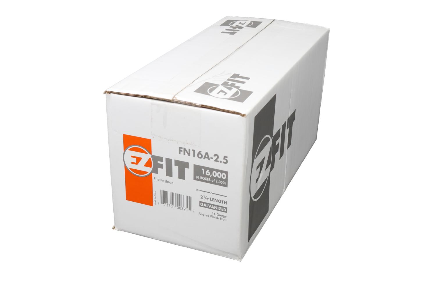 EZ FIT FN16A-2.5 650232 16GA x 2-1/2" ANGLE GALV FINISH NAIL 2M