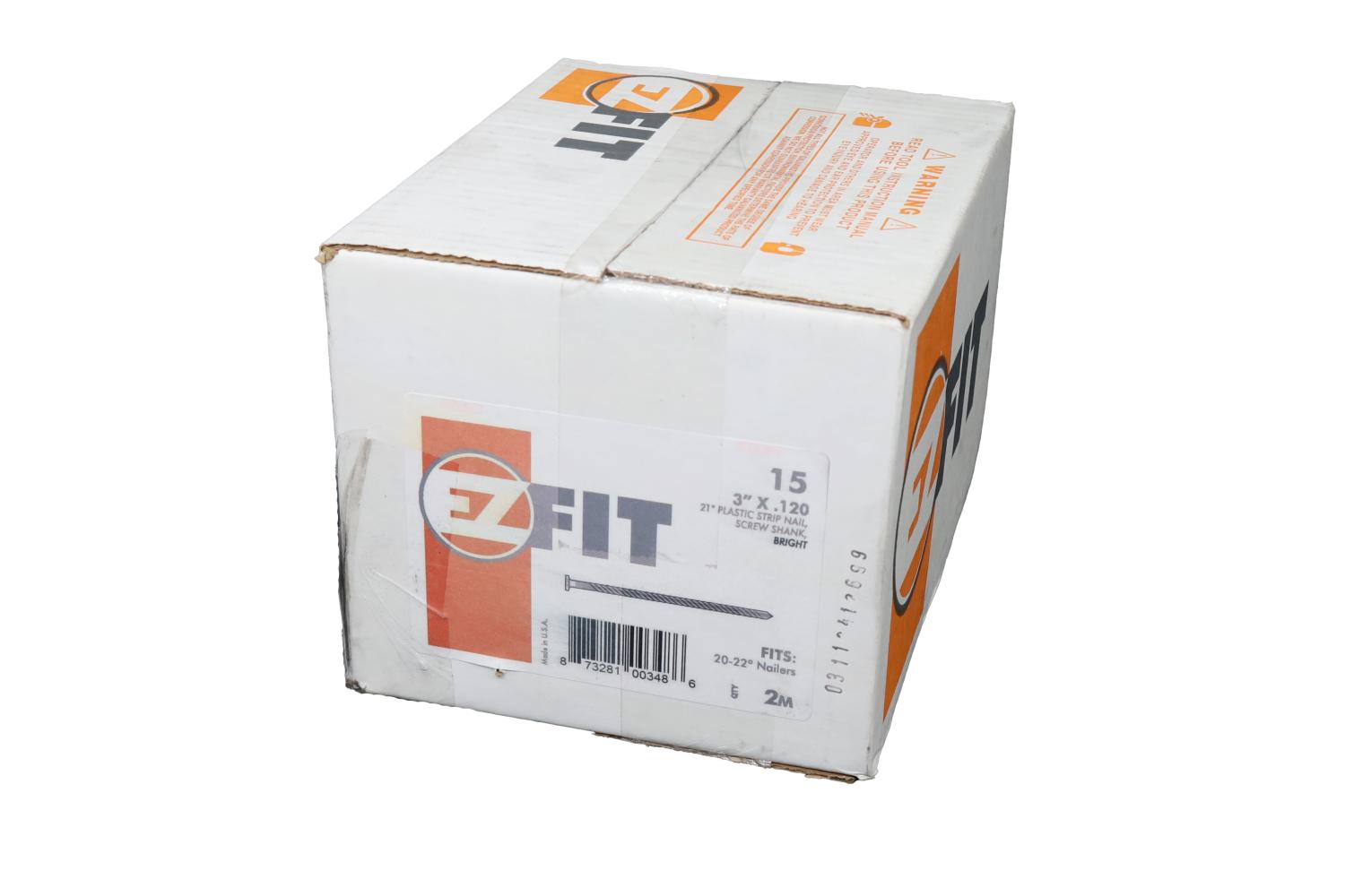 EZ FIT DS30120S-2M 3X120 2M 21DG STRIP NAIL BRT SCR EZFIT15