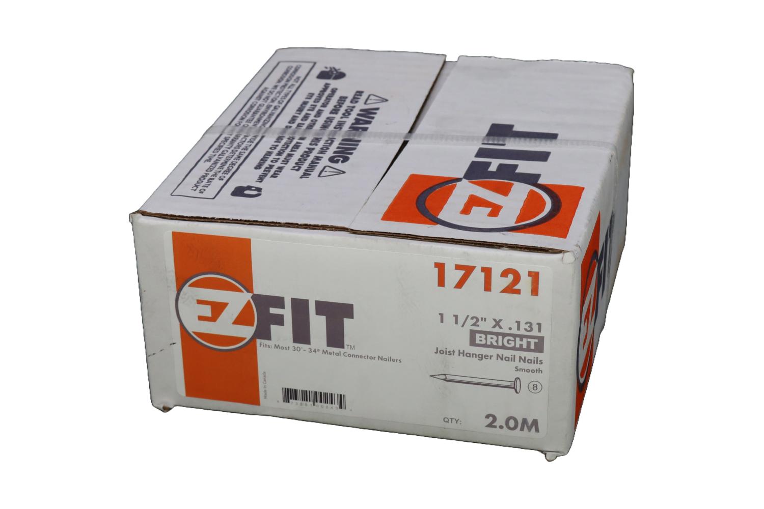EZ FIT JH14131 1-1/2x131 2M 34DG PAPER TAPE JOIST HANGER NAIL BRT SM 58392 17121 PP14131 HEAD STAMPED
