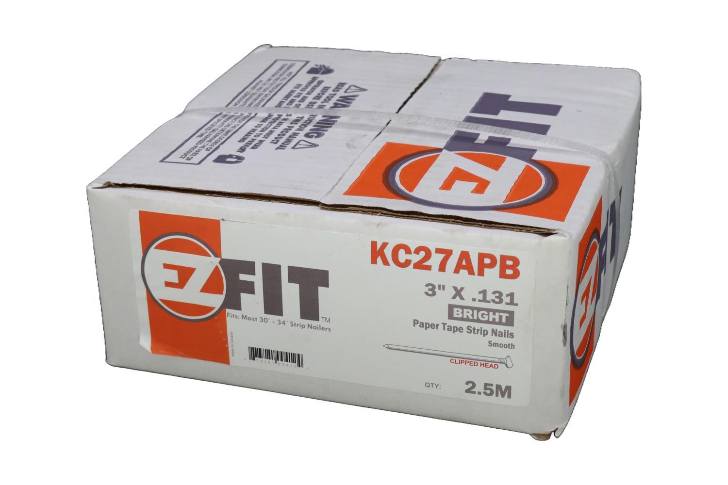 EZ FIT KC27APB PT30131-CH 3X131 2.5M 34DG PAPER TAPE NAIL BRT SM CLIPPED HEAD