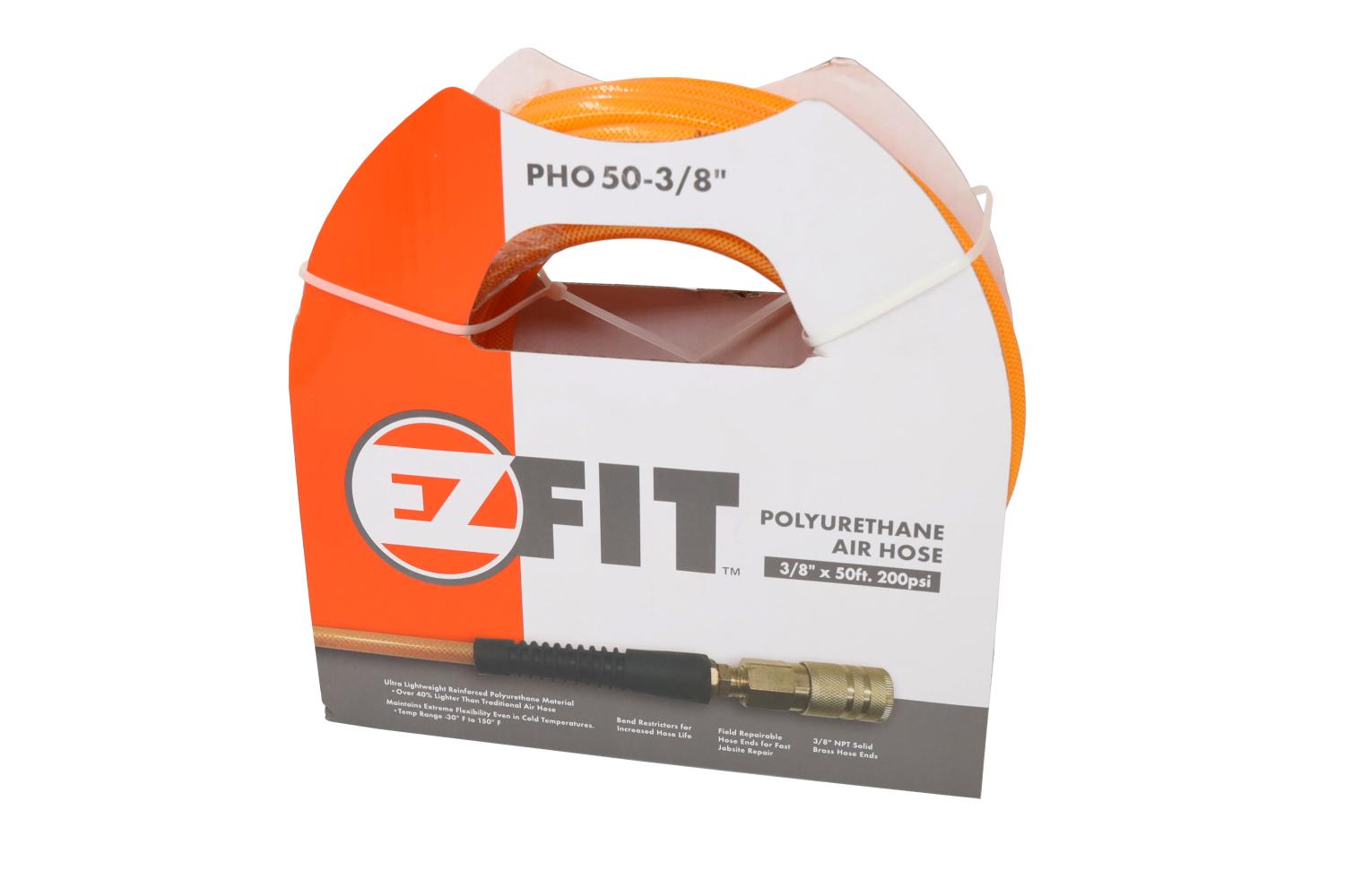 EZ FIT PHO-50-3/8 50'X3/8 POLY COUPLED ORANGE HOSE 200PSI 6/CTN CMRO