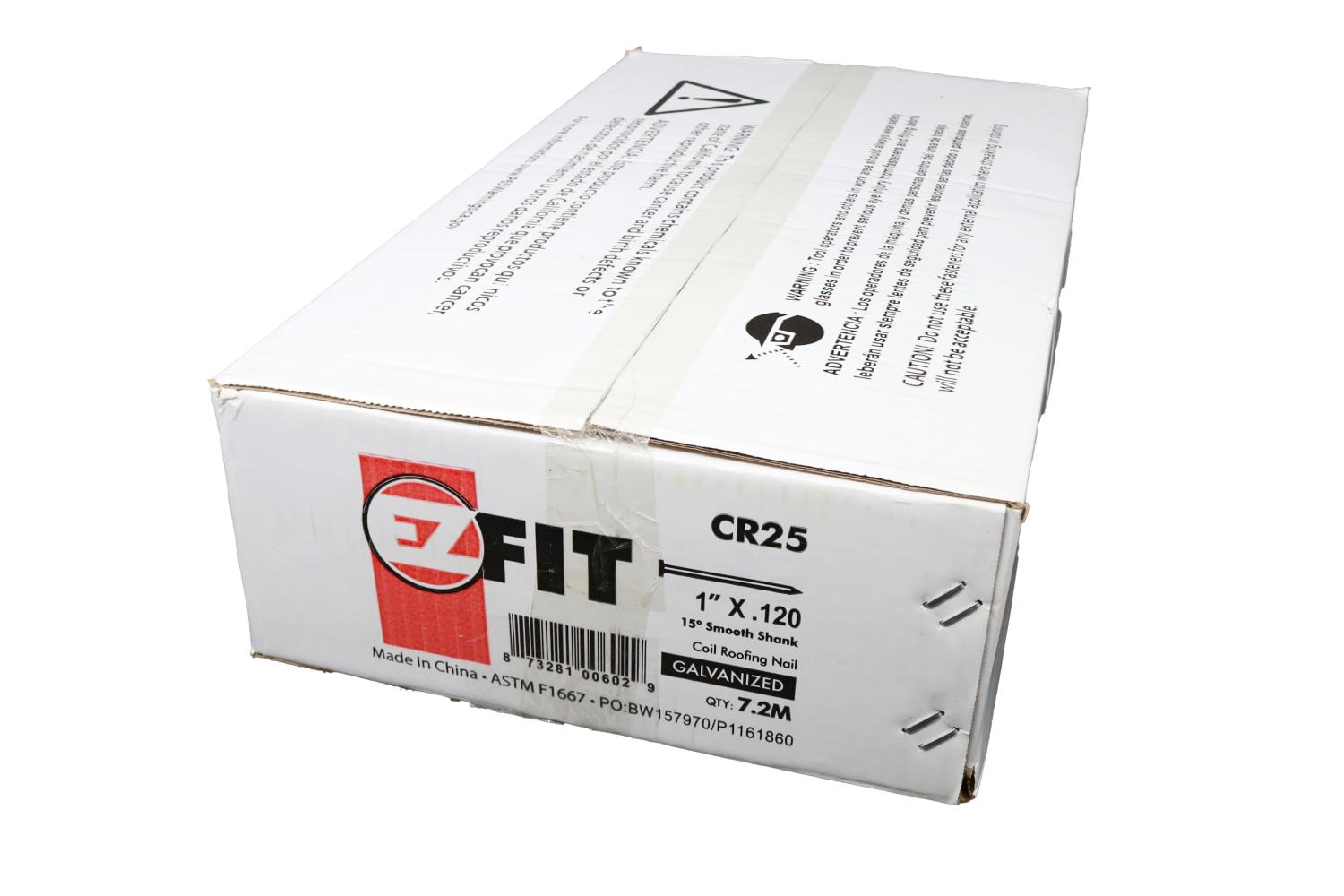 EZ FIT CR25 1" COIL ROOFING NAIL 7.2M            CR2DGAL