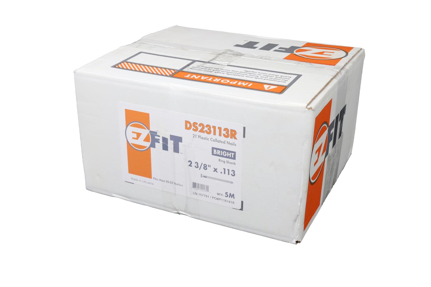 EZ FIT DS23113R 2-3/8X113 5M 21DG STRIP NAIL BRT RING DP