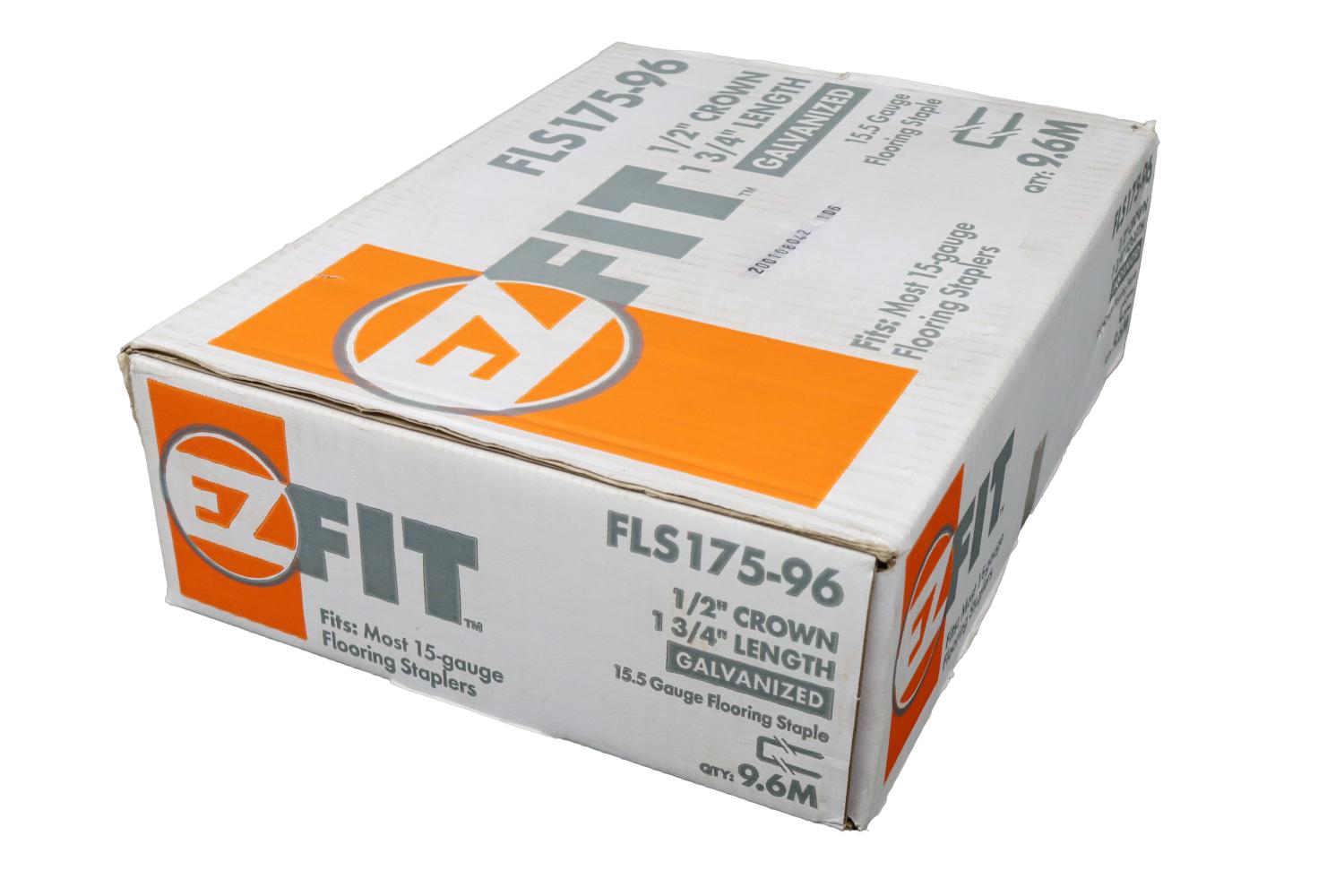 EZ FIT FLS175-96 15.5GA 1-3/4" 9,600/BX GALV BCS FLOOR STAPLE