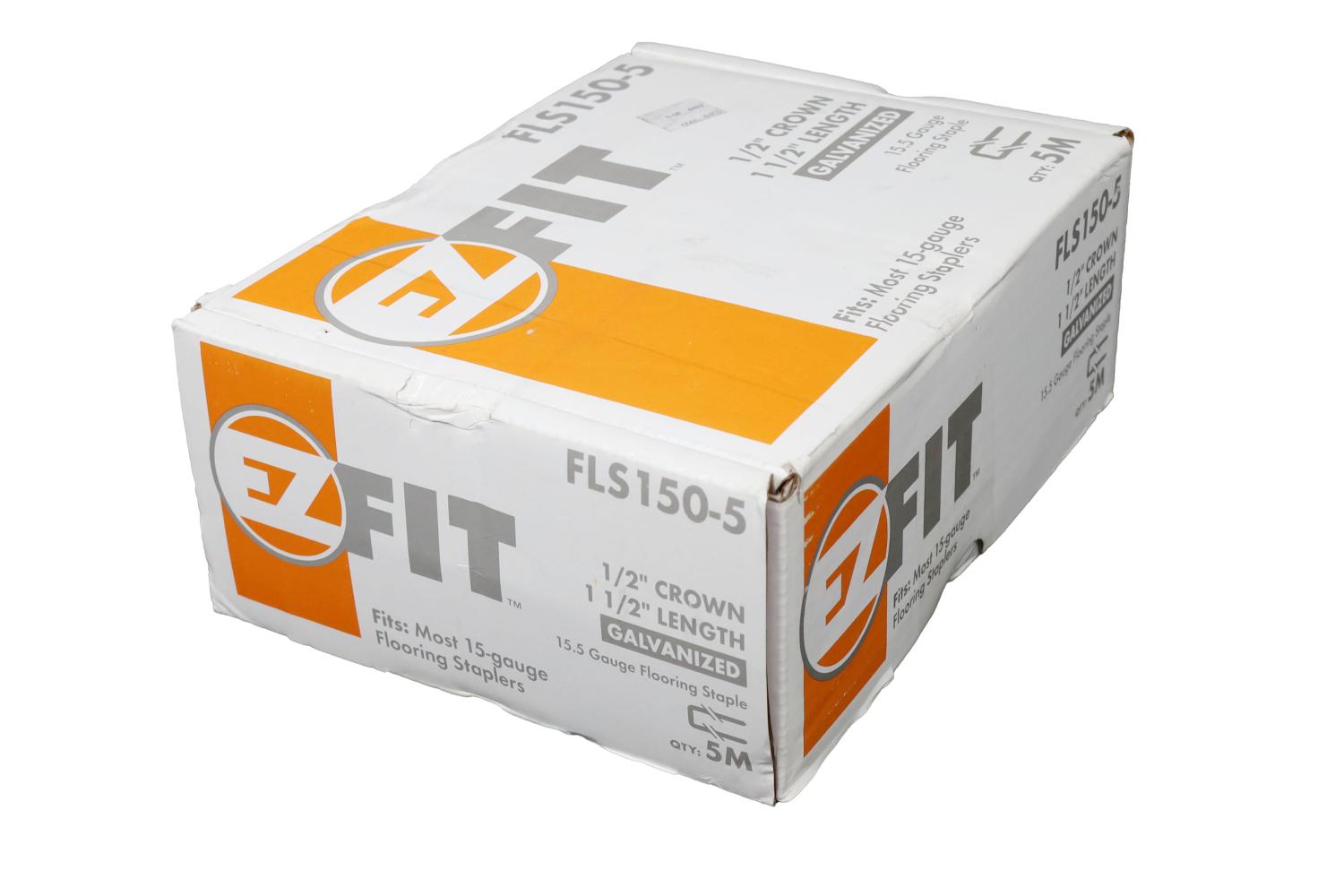 EZ FIT FLS150-5 15.5GA 1-1/2" 5,000/BX GALV BCS FLOOR STAPLE