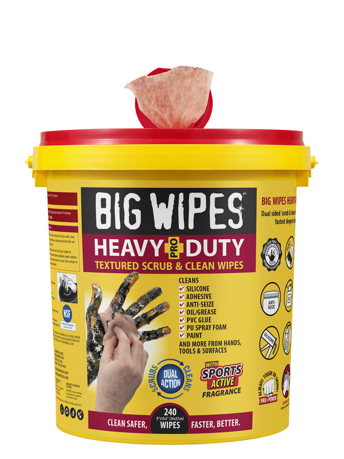 BIG WIPES 60020065 HEAVY DUTY PRO+ 240CT BUCKET