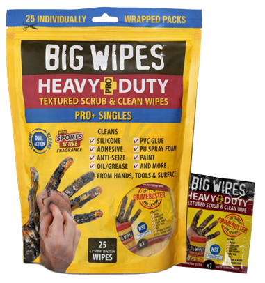 BIG WIPES 60020070 HEAVY DUTY PRO+ 25CT SINGLE PACKS