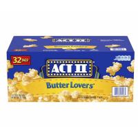 ACT II - Butter Lovers Microwave Popcorn - buttery flavor - 100% whole grain - 0 g trans fat per serving - microwave ready - 12 × 2.75 oz bags per box