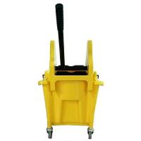 Renown - Mop Bucket and Wringer - down press wringer design - heavy duty commercial cleaning tool - 35 quart capacity - yellow color