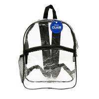 Backpack - Clear - Clair - 17" x 12" x 5.5" - Unisex -PVC - Zipper - 2 Compartments - Lightweight