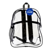 Backpack - Clear- Clair - 15" x 12" x 4" - Unisex -Zipper - PVC - Waterproof