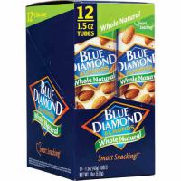 Blue Diamond - Whole Natural Almonds - healthy snack option - single serve 1.5 oz bags - non GMO whole almonds - 12 pack carton