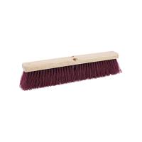 Broom Head - 18" Wide - 3" Heavy Duty Polypropylene Maroon Bristles - Hardwood Block