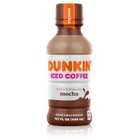 Dunkin Donuts - Mocha Iced Coffee - ready to drink bottled beverage - smooth coffee with chocolate flavor - convenient single serve bottles - 12 pack of 13.7 oz
