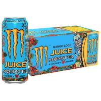Monster Energy - Juice Energy Drink - Mango Loco tropical flavor - caffeine and vitamin blend - ready to drink cans - 16 oz cans 24 per case