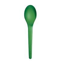 Eco-Products - Plantware® high-heat compostable spoons - 6" length - Green PLA plant-based plastic - Reinforced handle - Heat tolerance to ~200 °F - 1,000/Carton.