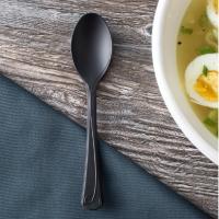 Eco Products - PLA Spoons - compostable plant based utensils - strong 7 inch length - black color presentation - 500 per carton