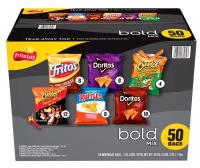Frito Lay - Bold Mix Variety Pack - spicy and bold flavor snacks - individual 1 oz bags - assorted chip varieties - 50 count carton