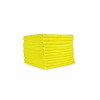 Hospeco - Microfiber Cleaning Cloths - 16 by 16 inch size - reusable lint free wiping - color coded yellow cloths - 12 per pack