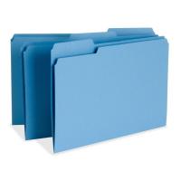 Island - File Folders - letter size manila folders - 1 3 cut tab style - blue color coding - 100 per box