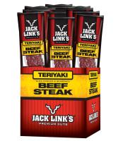 Jack Links - Beef Jerky - teriyaki seasoned strips - high protein snack - ready to eat portions - 1 oz packs 12 per case