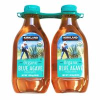 Kirkland Signature - Organic Blue Agave - natural liquid sweetener - USDA organic certified - suitable for beverages and baking - twin pack bottles