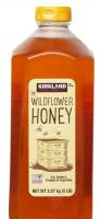 Kirkland Signature - Wildflower Honey - natural liquid sweetener - large bulk bottle format - suitable for beverages and foodservice - 5 pound container