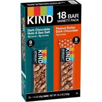 Kind - Granola Bars - wholesome nut and grain snacks - individually wrapped bars - variety assortment flavors - 18 bars per carton