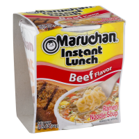 Maruchan - Instant Ramen Cups - beef flavored noodle soup - quick microwave preparation - single serve lunch option - 12 cups per case