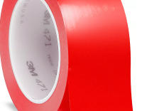 3M - Vinyl Tape - narrow width marking tape - abrasion resistant vinyl backing - bright red visibility - flexible surface conforming - 3/4 inch width