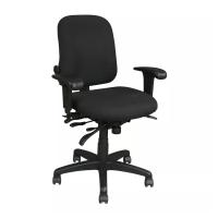 Office Master PT74 Paramount Ergonomic Task Chair - KR200 Height and Width Adjustable T Arms - Black
