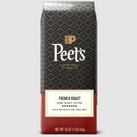 Peet’s - French Roast ground coffee - Dark roast intensity - Bold smoky flavor - 100% Arabica beans - Roasted to order - Rich body - 1 lb bag - Bulk coffee essential.