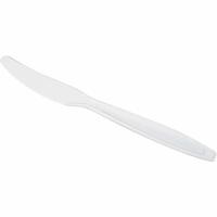 StalkMarket - PLA Knives - compostable plant based utensils - strong 6 inch cutting edge - white foodservice design - 1000 per carton