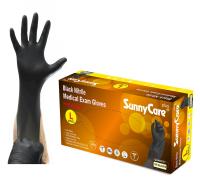 Sunnycare Nitrile Exam Glove - Large - Black - Powder-Free - Chemical Resistant - Textured grip - 5 Mil / 100bx