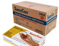Sunnycare - Poly Gloves - disposable food service gloves - clear lightweight material - powder free design - 500 gloves per box