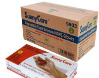 Sunnycare - Poly Gloves - disposable food service gloves - clear lightweight material - powder free design - 500 gloves per box