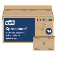 Tork Xpressnap Interfold Dispenser Napkin - White - 2 Ply - Advanced - 6.5" x 8.5" - 250/pk - 32 pks/ct