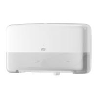 Tork - Twin Toilet Tissue Dispenser - holds two mini jumbo rolls - reduces refill frequency - durable wall mounted design - white finish