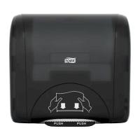 Tork H86 Mini Paper Towel Roll Dispenser - Compact - Mechanical - Controlled Dispensing - Black Plastic Housing - 11.75"W x 12.5"H x 7.5"D