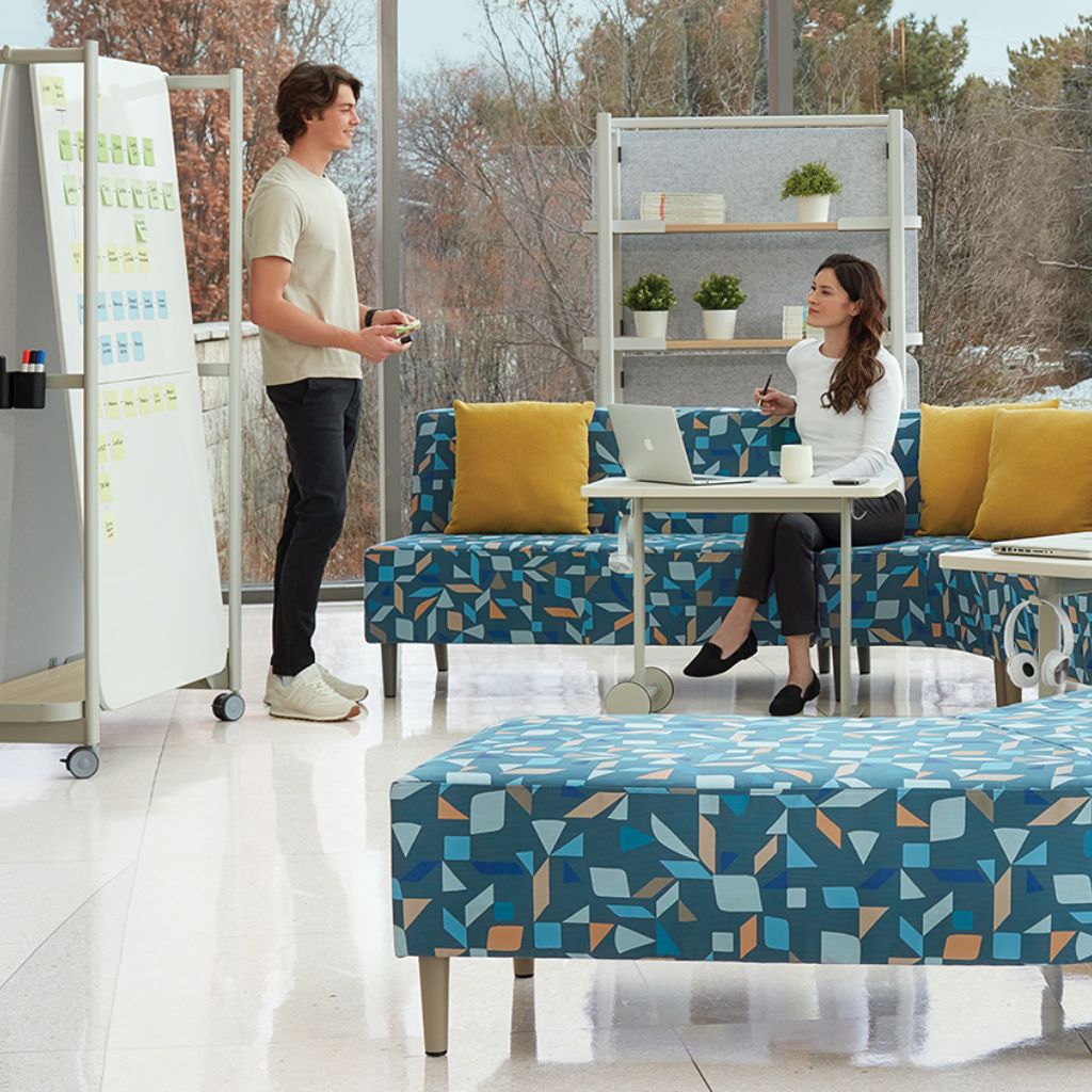 Lounge-style conference room with comfortable seating