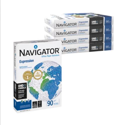Navigator the World’s best selling premium office paper is produced in Portugal by The Navigator Company, one of Europe’s leading paper manufacturers. Navigator is produced using the best raw materials (Eucalyptus Globulus pulp), all raw materials used in the production comes from responsibly managed forests. Navigator is manufactured on one of the most up-to-date machines operating today, by people who take pride in making the finest quality paper. - 1 Box of 90gsm A4 Paper - Paper & Staples - 257JH2