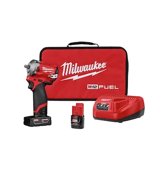 Milwaukee M12 FUEL 3/8" Stubby Impact Wrench Kit