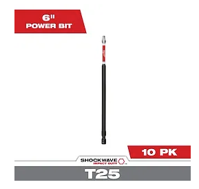 SHOCKWAVE 6" Impact Torx? T25 Power Bits (10 Pk)