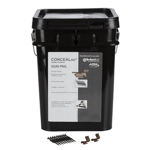 CONCEALOC HIDDEN DECK FASTENER TIMBERTECH 500 SQFT/BUCKET (MUST USE WITH GUN)