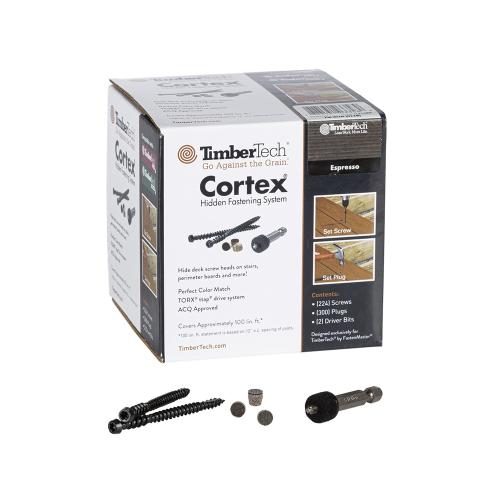 CORTEX LEGACY ESPRESSO FASTENER TIMBERTECH 100 LF/BOX