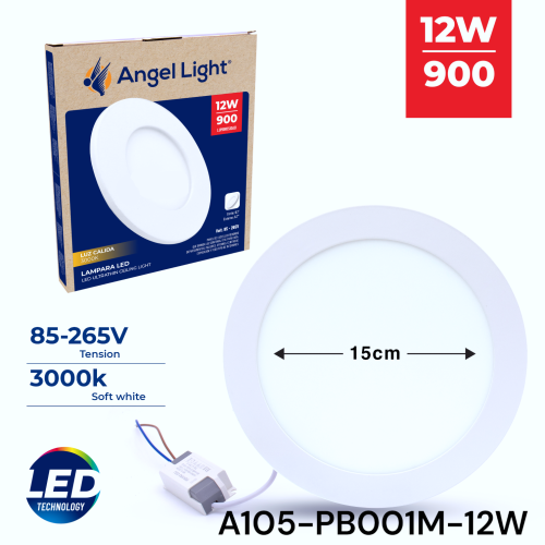 LED Panel 12W Recessed Warm White
