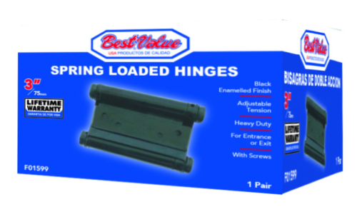 Spring Loaded Hinges 3" Black
