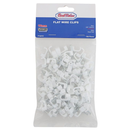 Flat Wire Clips 10mm 100pc 